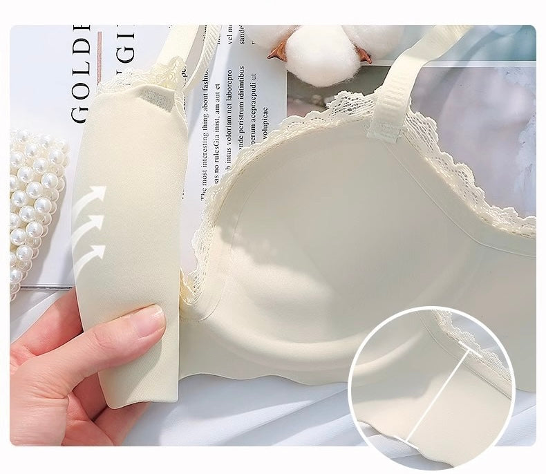 Push-Up Wireless Bra for Small Bust with Side Support, Seamless Design, Thick Padding, and Lift-Up Effect