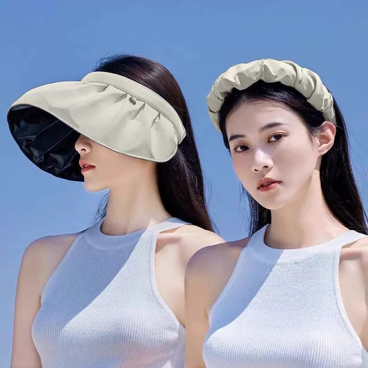 2-in-1 Foldable Sun Hat – Wide Brim UV Protection, Converts to Headband
– UPF 50+