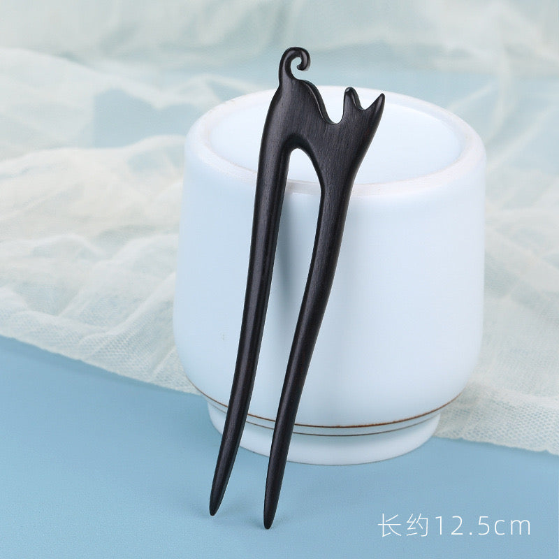 Vintage Ebony U-Shaped Hair Stick