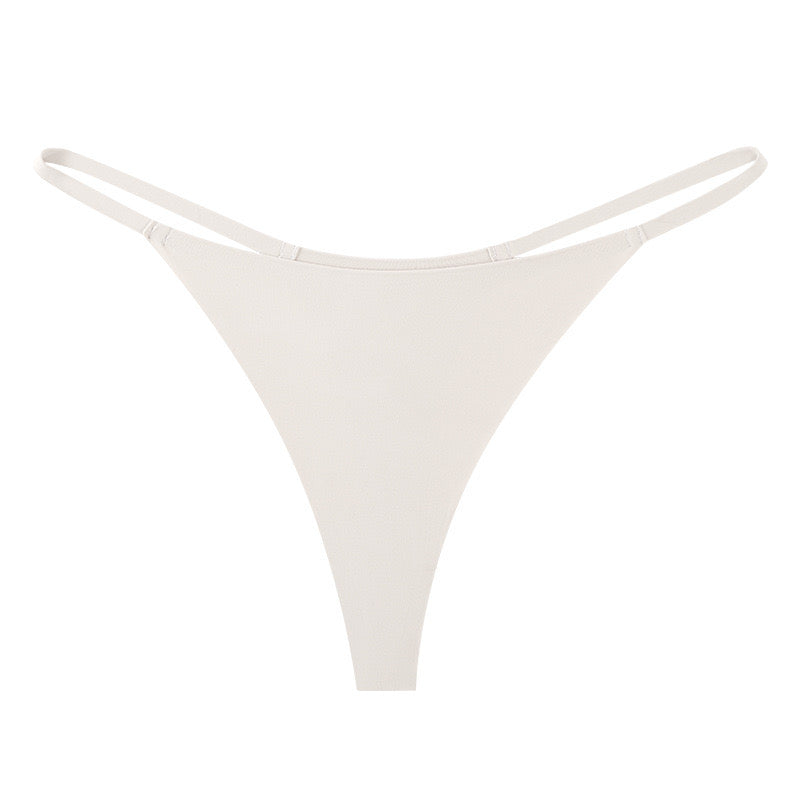 Seamless Low Waist Thong for Women, Sexy Triangle Cut, One-Piece Ice Silk Material, No Visible Panty Lines