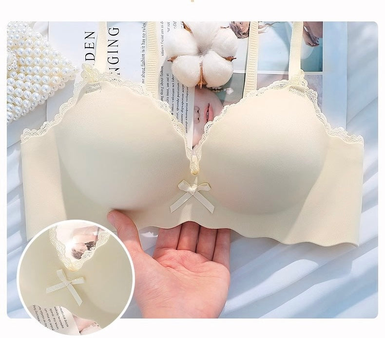 Push-Up Wireless Bra for Small Bust with Side Support, Seamless Design, Thick Padding, and Lift-Up Effect