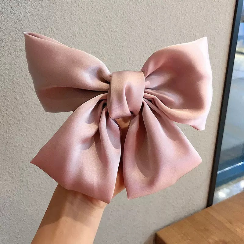 Lolita Style Large Bow Hair Clip – Japanese JK Girl Spring Clip Barrette, Elegant Back Head Accessory