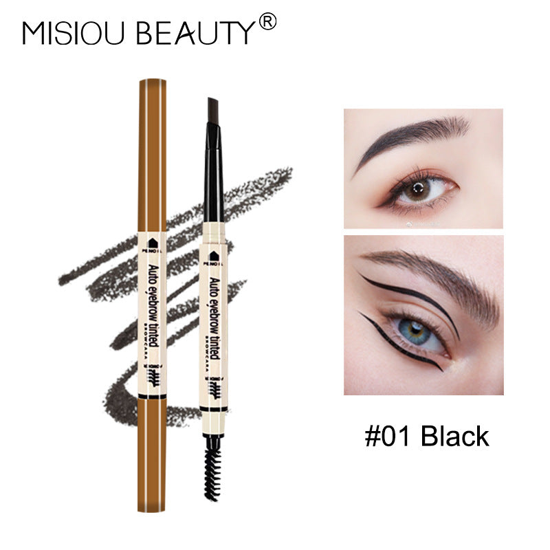 Misiou Beauty Triangular Tip Blade Ultra-Fine 3D Long-Lasting Waterproof and Sweat-Proof Smudge-Free Automatic Dual-Head Rotating Eyebrow Pencil